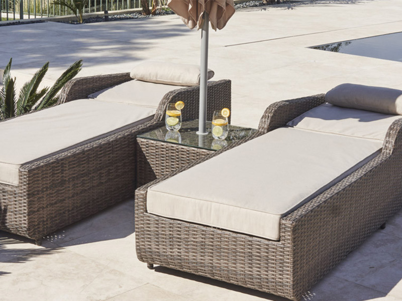 modern buitenzwembad rotan zon lounge verstelbare achter rieten stoel -